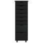 Preview: Rollschrank mit Schubladen MOSS Schwarz Massivholz Kiefer