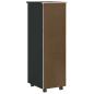 Preview: Rollschrank mit Schubladen MOSS Schwarz Massivholz Kiefer