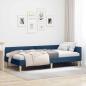 Preview: ARDEBO.de - Eckbettgestell Blau 90 x 200 cm Stoff