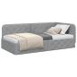 Preview: Eckbettgestell Hellgrau 90 x 200 cm Stoff