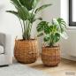 Preview: ARDEBO.de - Blumentopf Körbchen GENDT 2 stk. Naturbraun Kubu Rattan