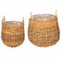 Preview: Blumentopf Körbchen GENDT 2 stk. Naturbraun Kubu Rattan