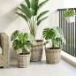 Preview: Blumentopfkorb GENDT 3 stk. Natürliches Grau Kubu Rattan