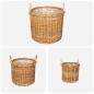 Preview: Blumentopfkorb mit Speicher GENDT 3 stk. Naturbraun Kubu Rattan