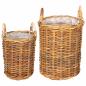 Preview: Blumentopfkorb mit Speicher GENDT 2 stk. Naturbraun Kubu Rattan