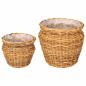 Preview: Blumentopfkorb mit Speicher GENDT 2 stk. Naturbraun Kubu Rattan
