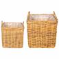 Preview: Pflanzer Korb mit Speicher GENDT 2 stk. Naturbraun Kubu Rattan