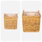 Preview: Pflanzer Korb mit Speicher GENDT 2 stk. Naturbraun Kubu Rattan