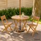Preview: ARDEBO.de - Klappbarer Gartentisch Natur Ø 90 x 75 cm Massives Teakholz