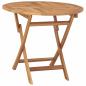 Preview: Klappbarer Gartentisch Natur Ø 90 x 75 cm Massives Teakholz