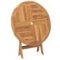 Preview: Klappbarer Gartentisch Natur Ø 90 x 75 cm Massives Teakholz