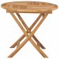 Preview: Klappbarer Gartentisch Natur Ø 90 x 75 cm Massives Teakholz