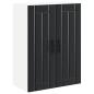Preview: Wandglas-Schrank LUCCA Schwarz 60 x 31 x 80 cm Holzwerkstoff