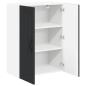 Preview: Wandglas-Schrank LUCCA Schwarz 60 x 31 x 80 cm Holzwerkstoff