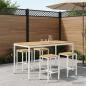 Preview: ARDEBO.de - Gartenbar-Tisch NAARDEN Weiß 196 x 100,5 x 105 cm