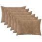 Preview: ARDEBO.de - Wurfkissen 6 stk. HEERLEN Taupe 30 x 50 cm Mikrofaser Fleece