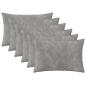 Preview: ARDEBO.de - Wurfkissen 6 stk. HEERLEN Hellgrau 30 x 50 cm Mikrofaser Fleece