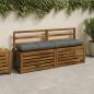 Preview: ARDEBO.de - Bankkissen VIANEN 2 stk. 100 % Polyester Grau 150 x 30 x 12 cm