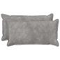 Preview: ARDEBO.de - Wurfkissen 2 stk. HOUTEN Hellgrau 40 x 70 cm Mikrofaser Fleece