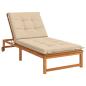 Preview: Sonnenliege Kissen GEMERT 100 % Polyester Creme 190 x 90 x 9 cm