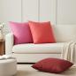 Preview: ARDEBO.de - Wurfkissen 2 stk. HEERLEN Weinrot 65 x 65 cm Polyester