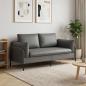 Preview: ARDEBO.de - 2-Sitzer Sofa 2-Sitzer Dunkelgrau 188 x 81 x 89 cm Samt