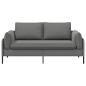 Preview: 2-Sitzer Sofa 2-Sitzer Dunkelgrau 188 x 81 x 89 cm Samt