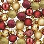 Preview: Weihnachtskugelset 150 stk. Gold und Weinrot Durchmesser 3 cm