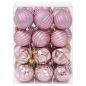 Preview: Weihnachtskugelset 36 stk. Rosa Durchmesser 6 cm Polystyrol