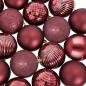 Preview: Weihnachtskugelset 50 stk. Weinrot Durchmesser 8 cm Polystyrol