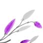 Preview: Deckenlampe Lila und weiße Blätterranken mit Acryl-Blättern 5x E14