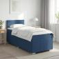 Preview: ARDEBO.de - Boxspringbett mit Matratze mit Kopfteil Blau 100 x 200 cm Stoff