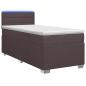 Preview: Boxspringbett mit Matratze und LED Dunkelbraun 90 x 200 cm