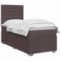 Preview: Boxspringbett mit Matratze Dunkelbraun 100 x 200 cm Stoff