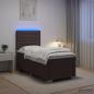 Preview: ARDEBO.de - Boxspringbett mit Matratze Dunkelbraun 90 x 200 cm Stoff