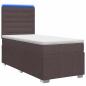 Preview: LED Boxspringbett mit Matratze Dunkelbraun 100 x 200 cm Stoff