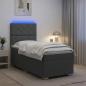 Preview: ARDEBO.de - LED Boxspringbett mit Matratze Dunkelgrau 100 x 200 cm Stoff