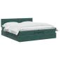 Preview: Ottoman Bett mit Matratze Dunkelgrün 200 x 200 cm Samt