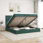 Preview: ARDEBO.de - Ottoman Bett mit Matratze Dunkelgrün 200 x 200 cm Samt