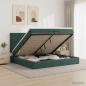Preview: ARDEBO.de - Ottoman-Bett mit Matratze und LED Dunkelgrün 200 x 200 cm Samt