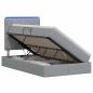 Preview: LED-Speicherbett mit Matratze Hellgrau 120 x 200 cm Stoff