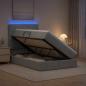 Preview: LED-Speicherbett mit Matratze Hellgrau 120 x 200 cm Stoff