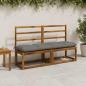 Preview: ARDEBO.de - Bankkissen VIANEN 2 stk. 100 % Polyester Grau 140 x 40 x 12 cm