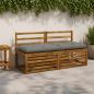 Preview: ARDEBO.de - Bankkissen VIANEN 100 % Polyester Grau 140 x 50 x 12 cm