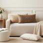 Preview: ARDEBO.de - Wurfkissen 12 stk. HEERLEN Taupe 40 x 80 cm Chenille-Stoff