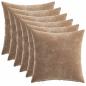 Preview: Wurfkissen 6 stk. HEERLEN Braun 35 x 35 cm Chenille-Stoff