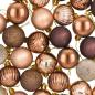 Preview: Weihnachtskugelset 100 stk. Champagner und Braun 4 cm