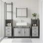 Preview: ARDEBO.de - Badezimmerschrank-Set 4 stk. Sonoma-Grau 40 x 36 x 200,5 cm