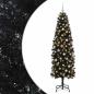 Preview: Künstlicher schmaler Weihnachtsbaum mit Weihnachtskugel 210 cm