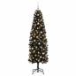 Preview: Künstlicher schmaler Weihnachtsbaum mit Weihnachtskugel 210 cm